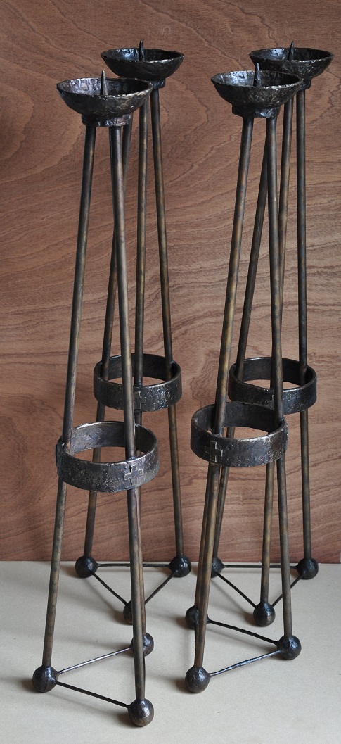 4 kandelaars brons